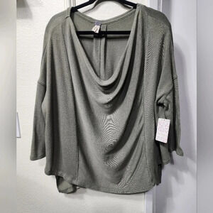 Free People Lucky Day Wrap Tee in Light Army Green NWT - Size Small